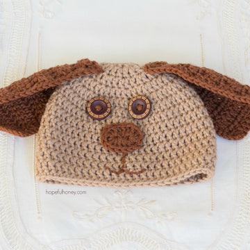 Cuddly Puppy Baby Hat & Booties