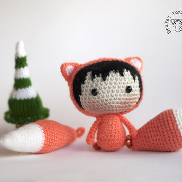 Fox Doll with removable tails.