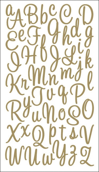 Sticko Alphabet Stickers - Sweetheart Script Small Glitter Gold