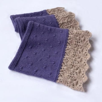 Olivia - lace border loop scarf