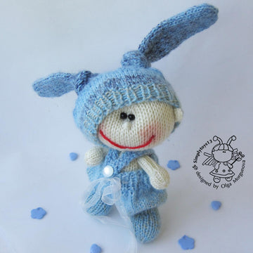 Pebble doll blue Bunny
