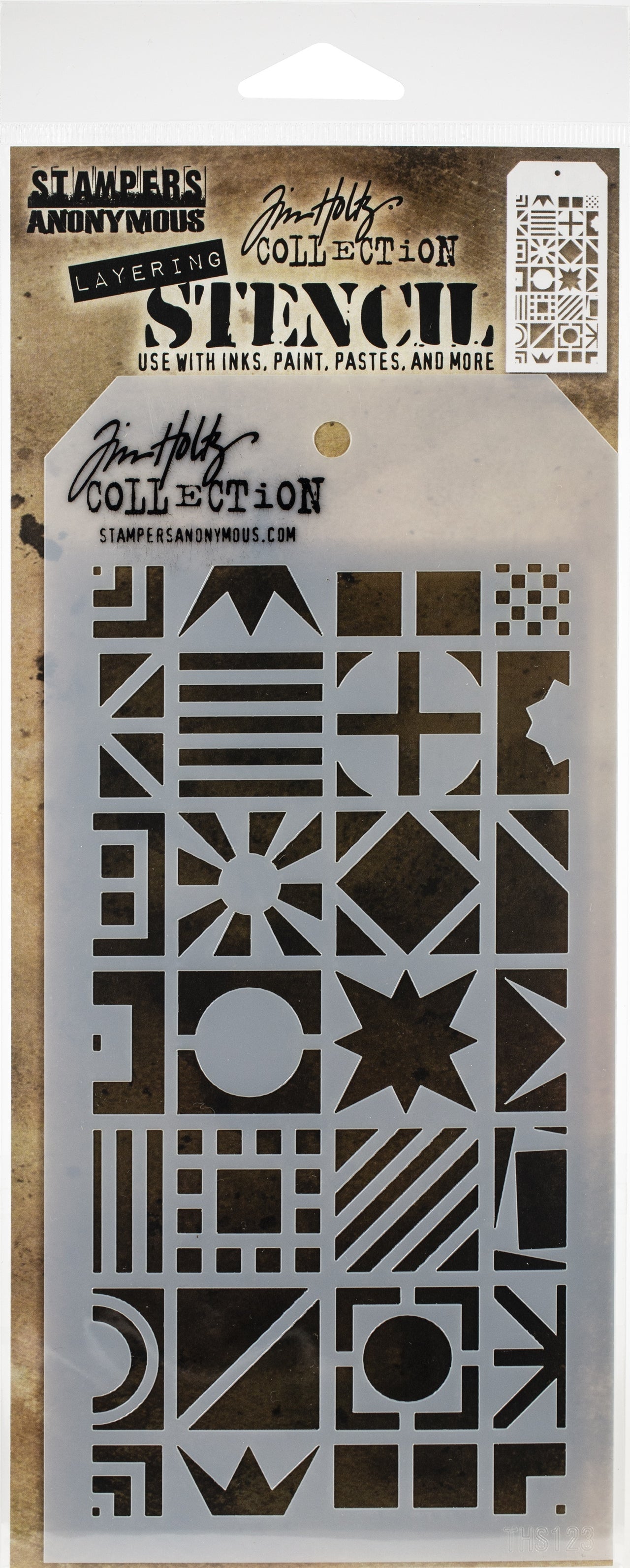 Stampers Anonymous Tim Holtz Layered Stencil 4.125"X8.5" - Patchwork Cube