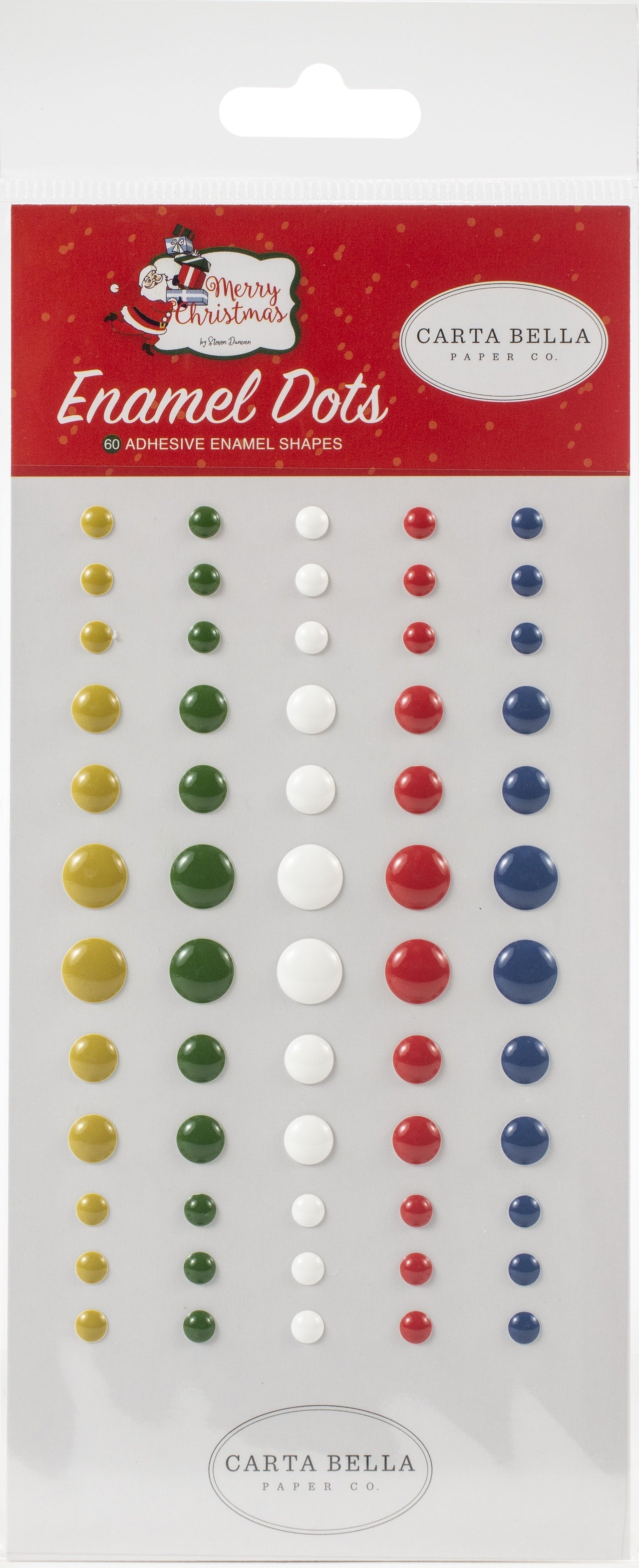 Echo Park Paper Carta Bella Adhesive Enamel Dots 60/Pkg - Merry Christmas