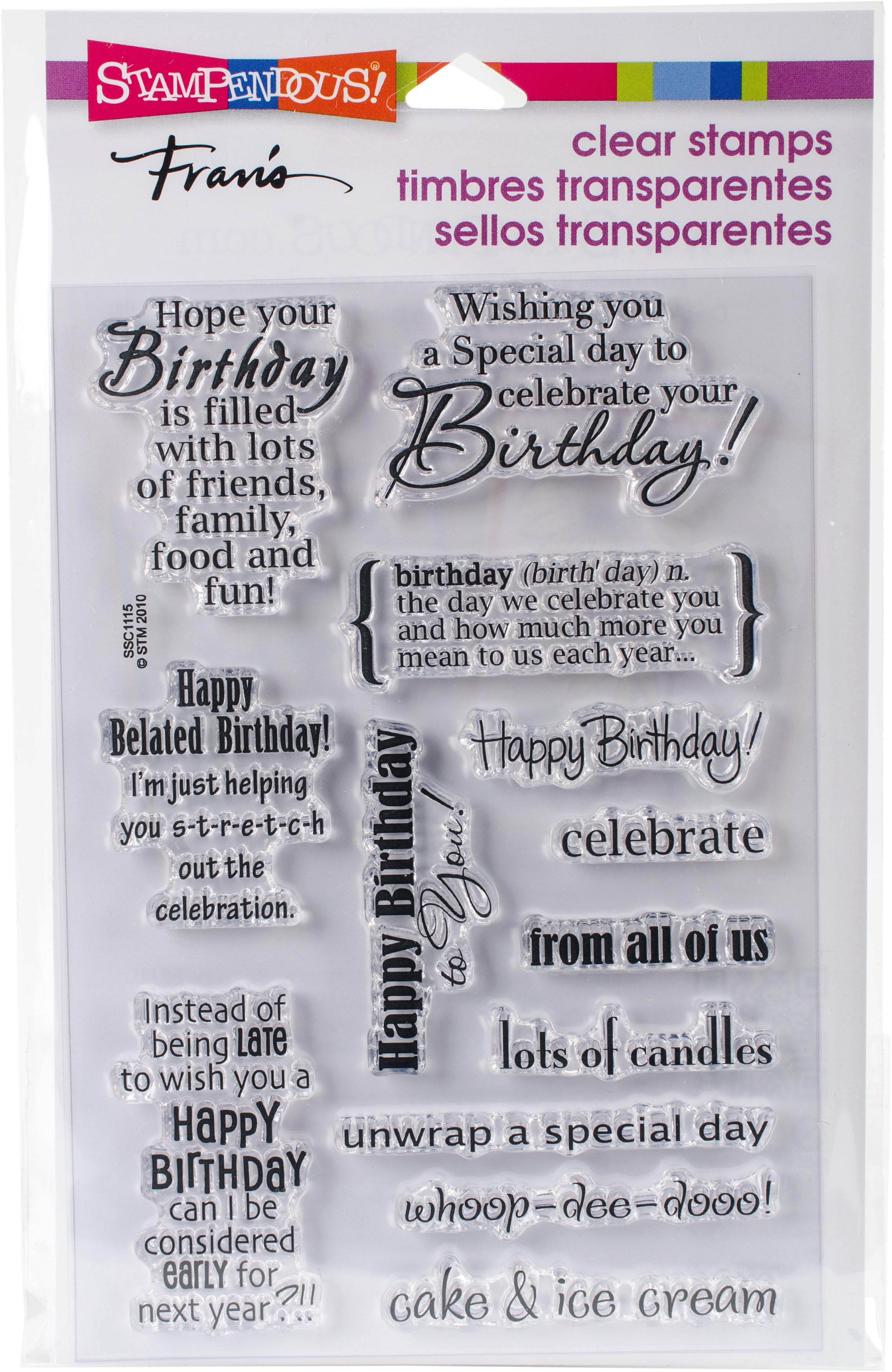 Stampendous Perfectly Clear Stamps - Birthday Assortment