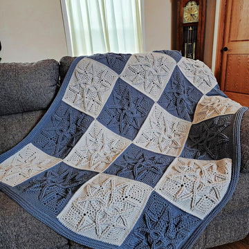 Cabled Blooms Crochet Blanket