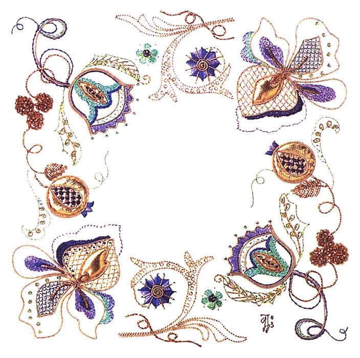 Rajmahal Peppermint Dream Printed Embroidery Kit - 24 x 24cm