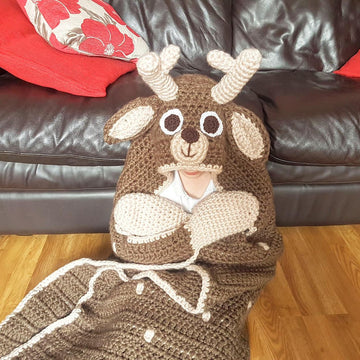 2in1 Woodland Deer Fawn Hooded Blanket Crochet Pattern