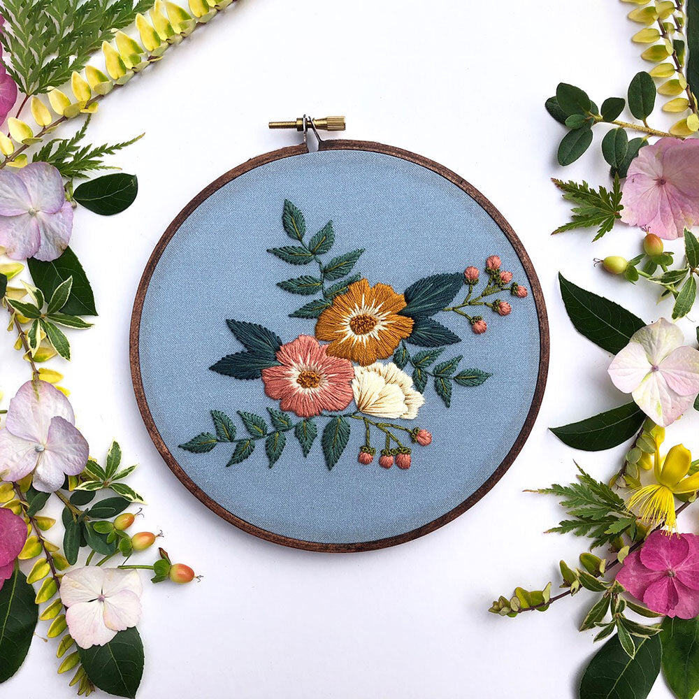 Hoffelt and Hooper Madelyn - Blue Embroidery Kit - 6in