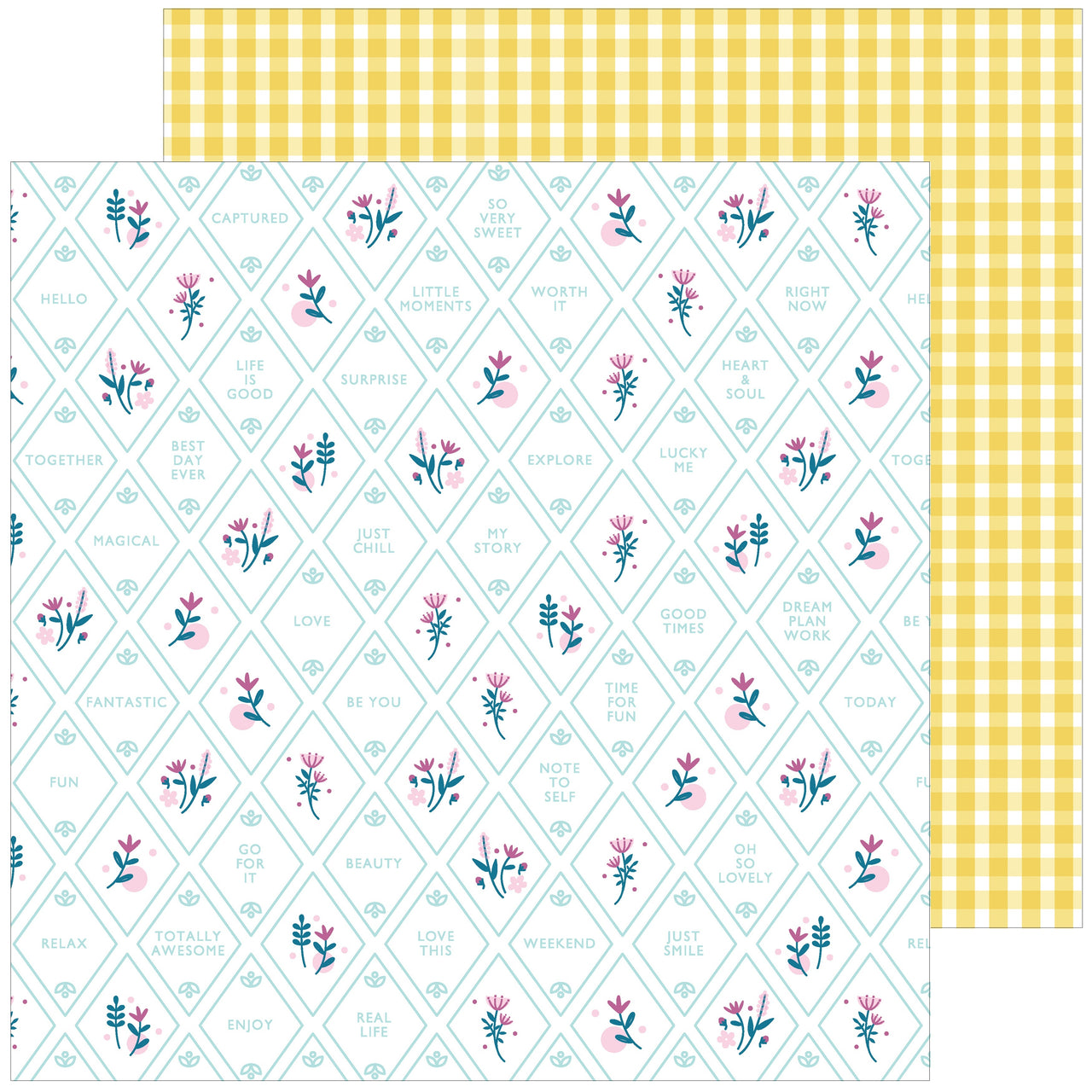 Pinkfresh Studio Noteworthy Double-Sided Cardstock 12"X12" 25/Pkg - Happy Thoughts