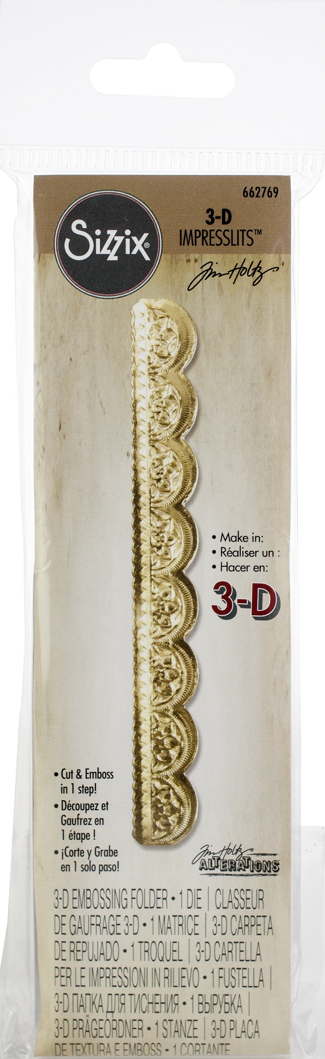 Sizzix 3D Impresslits Embossing Folder By Tim Holtz - Mini Scallop