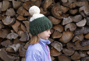 Color Block Chunky Hat Toque Pompom Winter