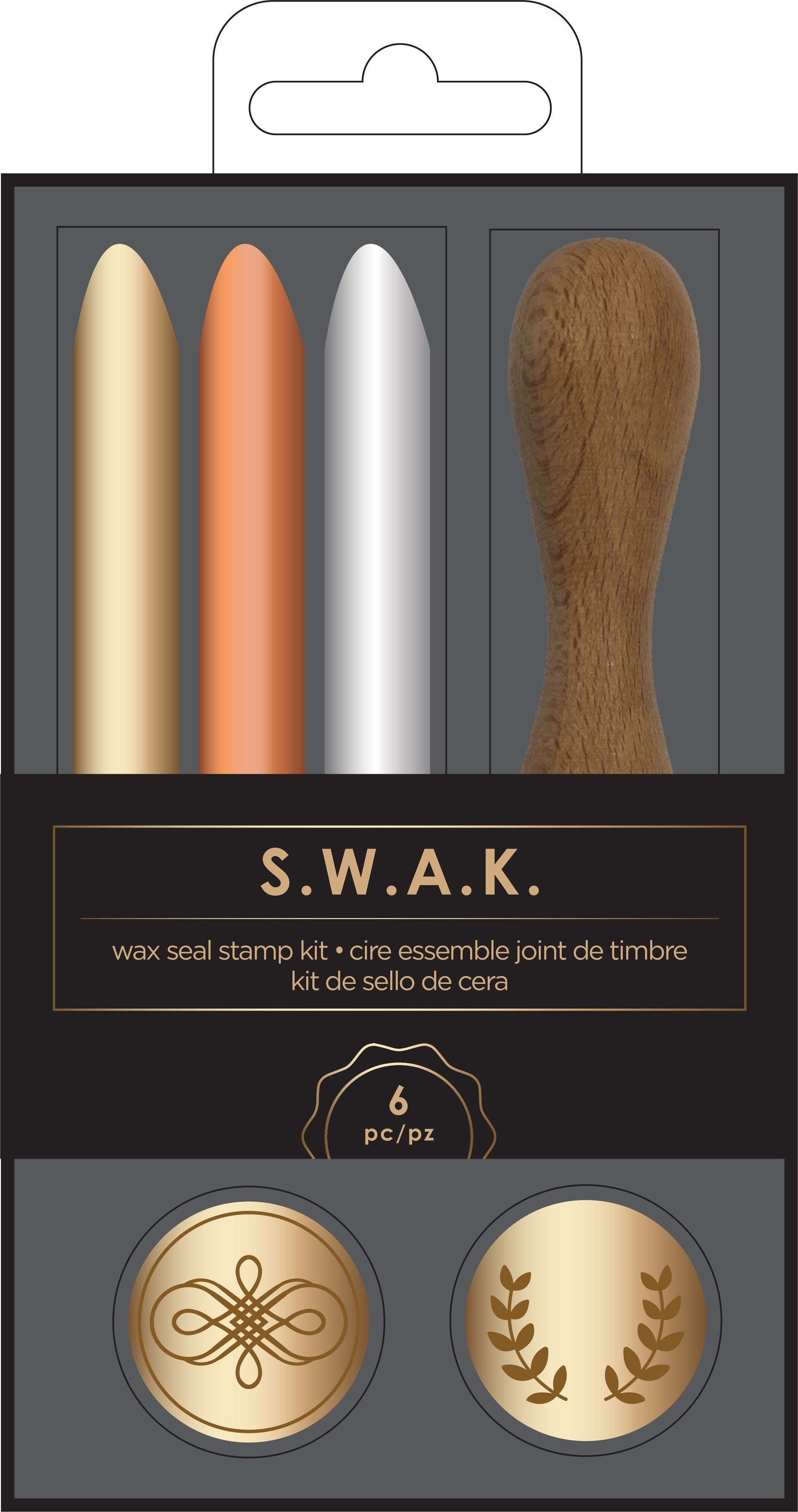 American Crafts S.W.A.K. Wax Seal Kit 6/Pkg - Flourish