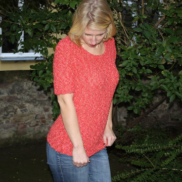 Red Bouclé Pullover