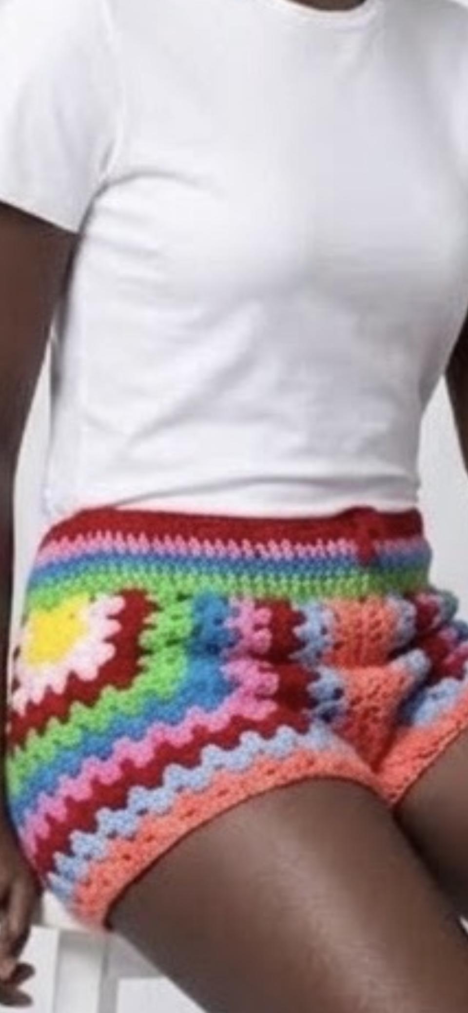 Asymmetric Crochet Shorts