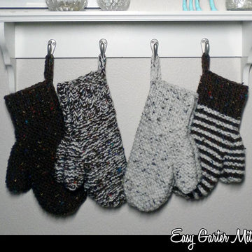 Easy Garter Mittens 2 Needles