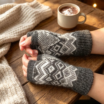 Supersoft Alpaca Geometric Mitts