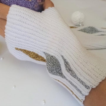 Fingerless gloves Ice Leaves
