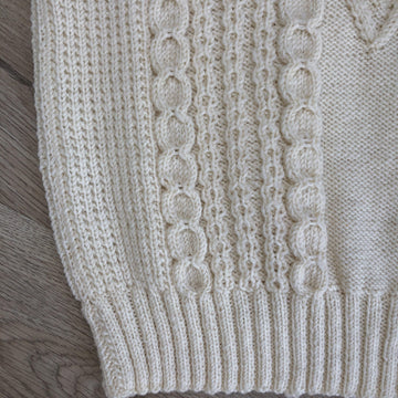 Aran Sweater with Leaf Embellishments
