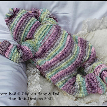Waffle style All in One and Socks Set for 16-22” doll/preemie – 3m+ baby