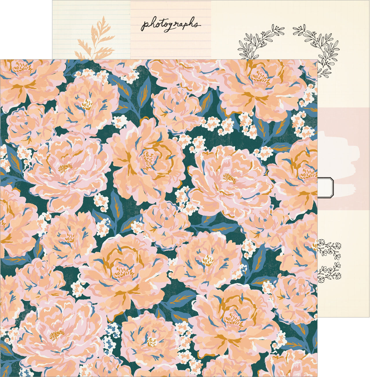 American Crafts Maggie Holmes Heritage Double-Sided Cardstock 12"X12" 25/Pkg - Perennial