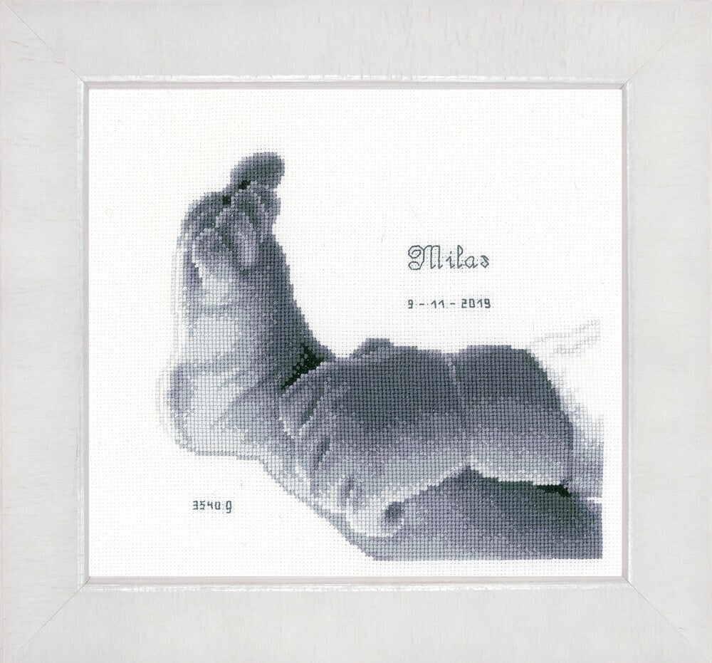 Vervaco Little Baby Foot Cross Stitch Kit - 18cm x 17cm