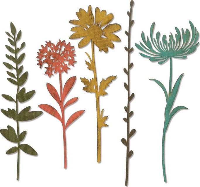 Sizzix Thinlits Dies By Tim Holtz - Wildflower Stems #1