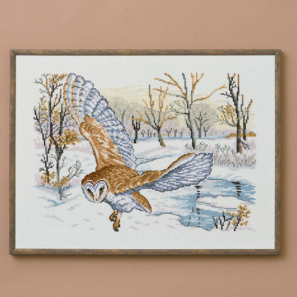 Permin Barn Owl Cross Stitch Kit - 30 x 40 cm