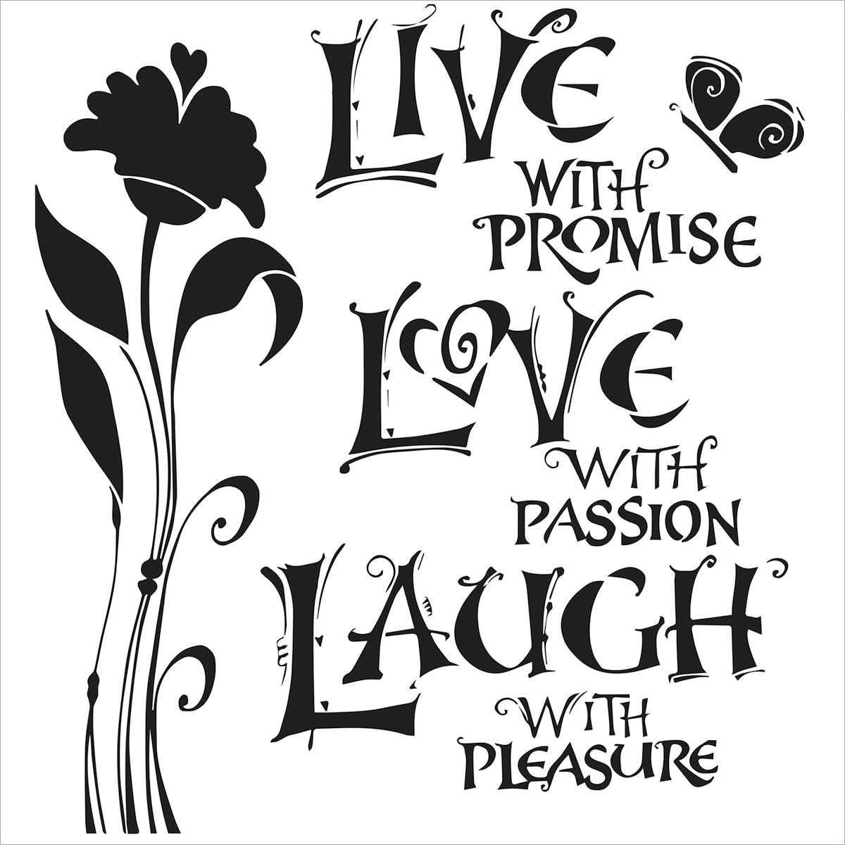 The Crafter's Workshop Crafter's Workshop Template 6"X6" - Live, Love & Laugh