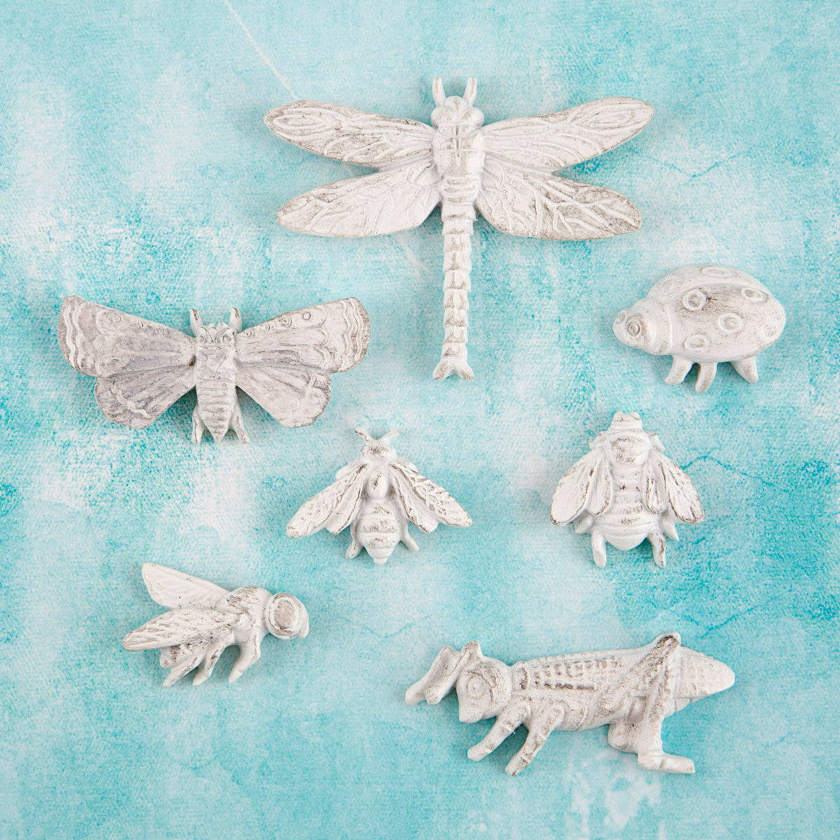 Prima Marketing Shabby Chic Treasures Resin Embellishments - Bugs 7/Pkg