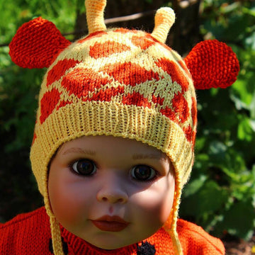 Giraffe Earflap Hat Knitting Pattern