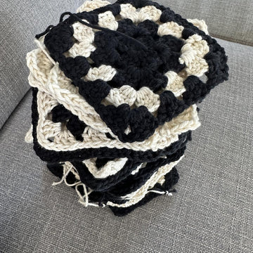 Ebony and Ivory Granny Square