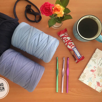 Recycled (t-shirt) yarn basket container-111