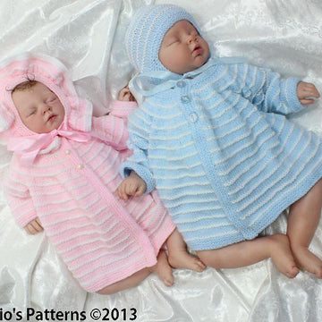 Knitting pattern baby jacket top down & hat UK & USA Terms #112