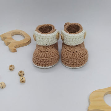 Button Strap Baby Booties