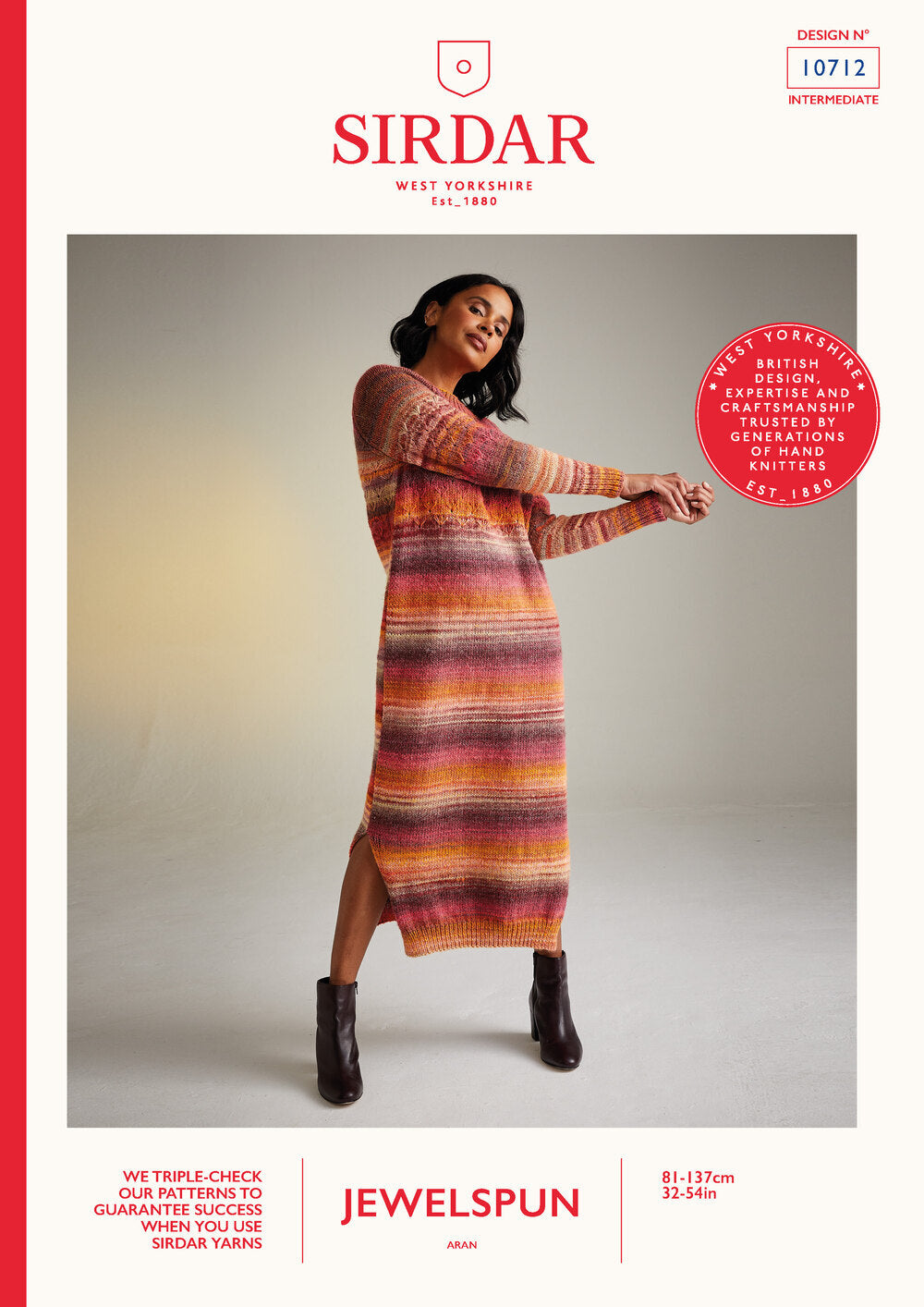 Longline Dress Knitting Pattern PDF – Sirdar Jewelspun