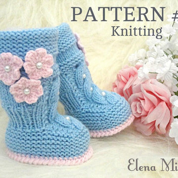 Pattern Baby Booties Flower Meadow