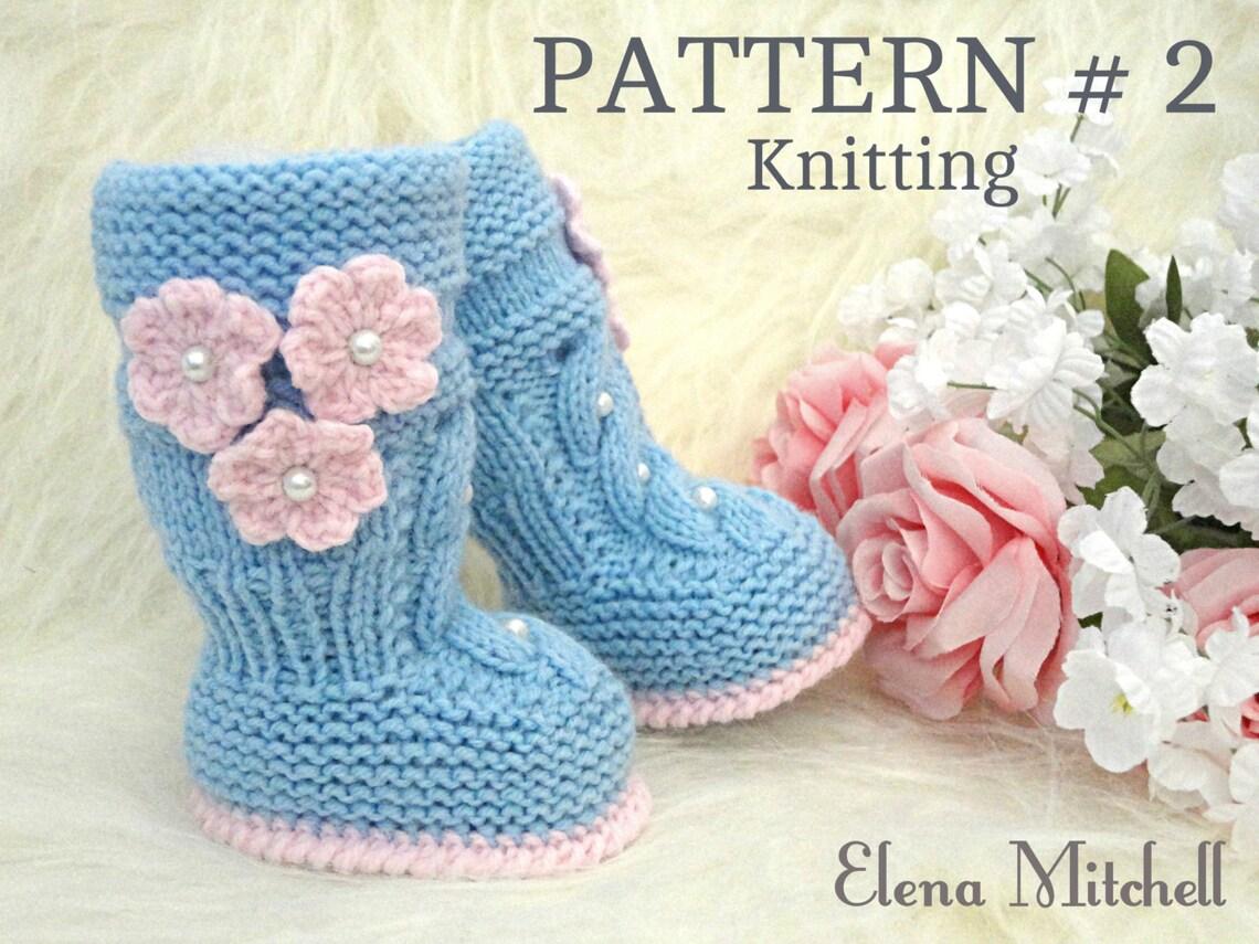 Pattern Baby Booties Flower Meadow
