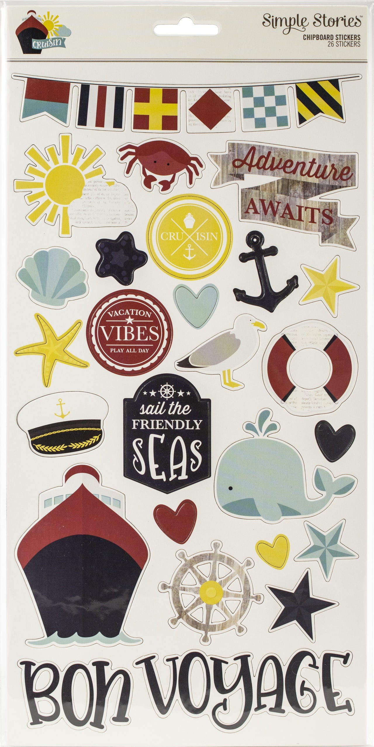 Simple Stories Cruisin' Chipboard Stickers 6"X12" - 564523