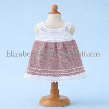 Meadow and Blush Dolls Sundress Knitting Pattern P44 – DK Yarn – Elizabeth Primrose Patterns