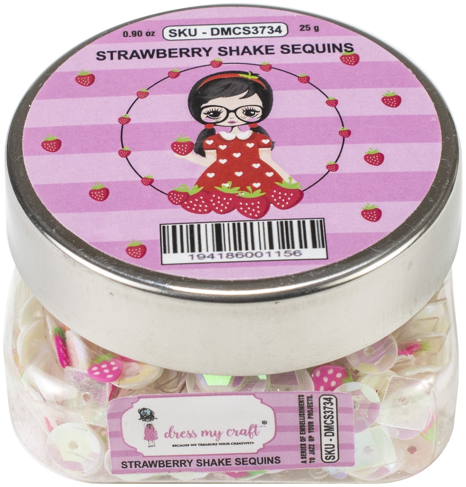 Dress My Craft Sequins 25gms - Strawberry Shake