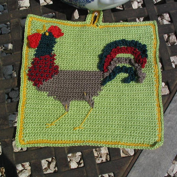 Roger the cockerel pot holder