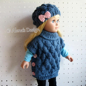 Slouchy Bow Hat & Pullover Poncho