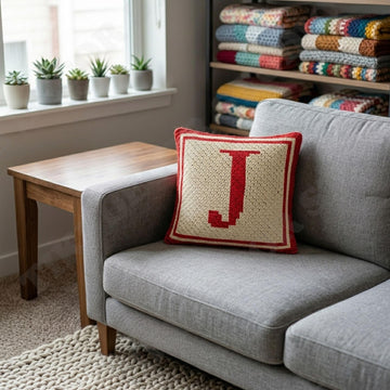 J First Letter Pillow Cover CROCHET PATTERN