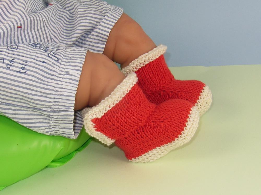 Baby 2 Colour Simple Trim Booties