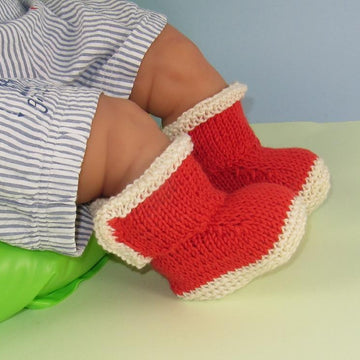 Baby 2 Colour Simple Trim Booties