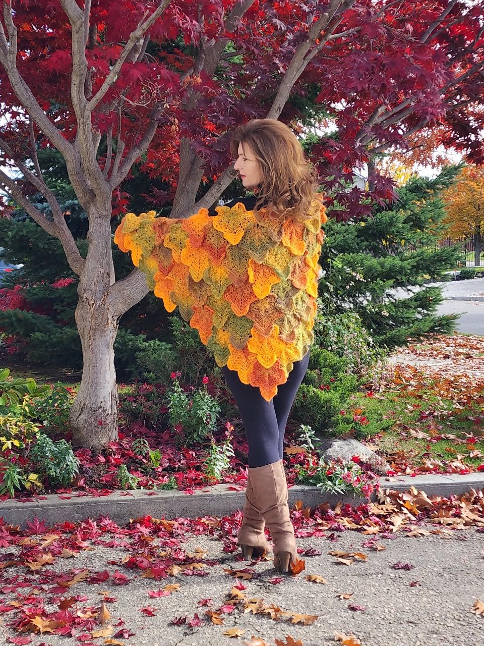 Maple Leaf Crochet Shawl