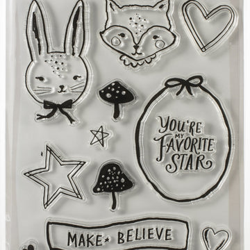 American Crafts Magical Forest Acrylic Clear Stamps 15/Pkg - 620303
