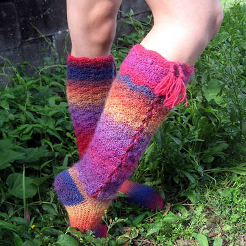 Rainbows and Laces, crochet socks