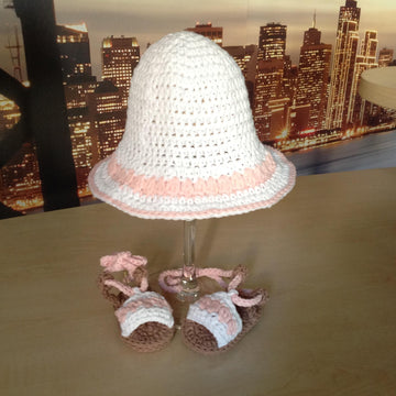 Summer Baby Bootie & Sandal & Crown & Hat Set N 207