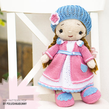 Mixed Knitting and Crochet Toy Clothes Pattern - Outfit "Mimi"